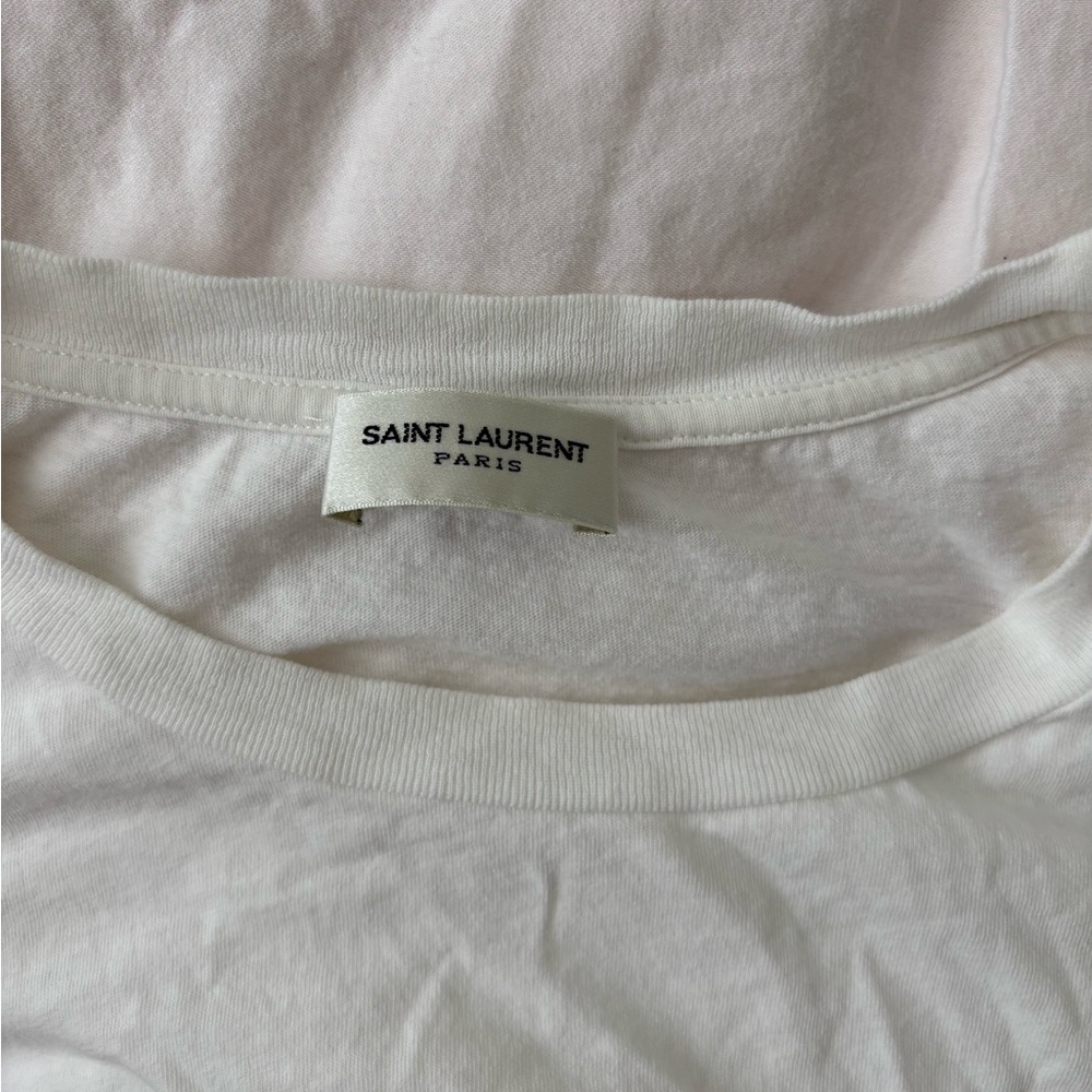 Saint Laurent Lightning Bolt White Tee - Picture 2 of 4